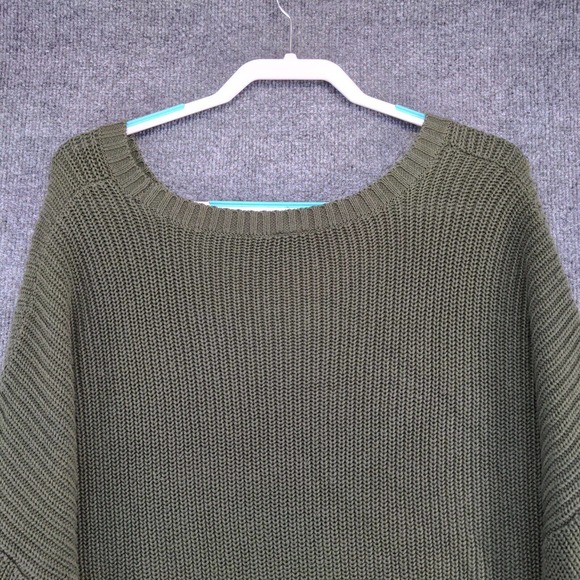 Torrid Women's Knit Sweater Green Plus Size 3 Ribbed Trim Cotton Blend - Picture 7 of 13